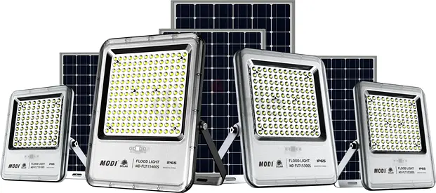 Set of 4 Solar LED Flood Lights with Solar Panels - Outdoor Lighting 100waat only 95