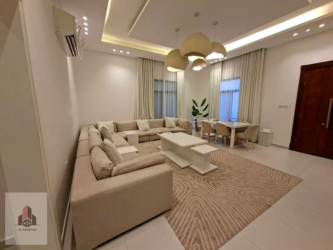 A luxury villa in Al Muwaihat 2, featuring five rooms. The price includes furniture, utilities (electricity and water), and air conditioning. The prop