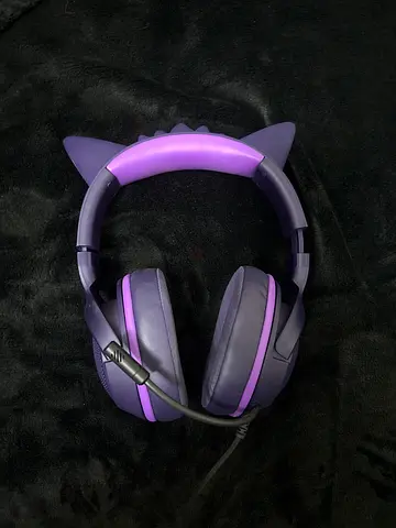Razer Gengar gaming headset with cat ear design, wired with mic