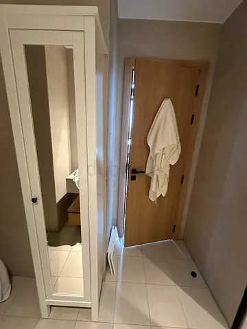 Ikea bathroom White mirrored tall cabinet