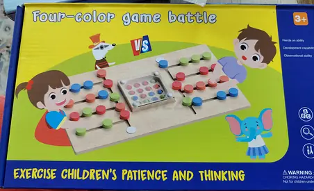 Four-Color Game Battle Wooden Strategy Board Game - Kids