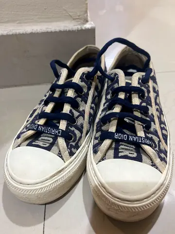 Christian Dior navy canvas low-top sneakers — size unknown, used