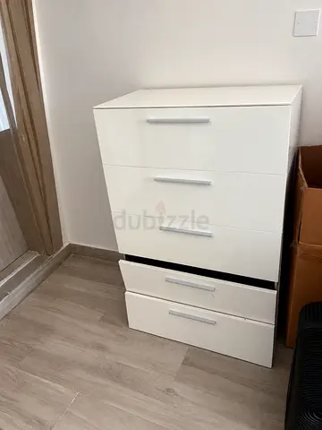 White 4-Drawer Chest/Dresser - Compact Storage.