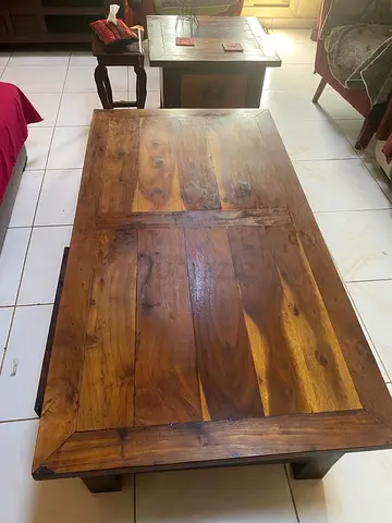 Solid Wood Coffee Table - Rustic Live Edge Finish