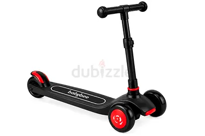 Three-Wheel Kids Scooter with Adjustable Handlebar - Black/Red