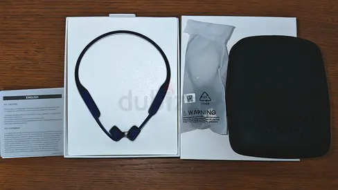 SHOKZ OpenSwim(formerly Xtrainerz) Swimming MP3 Headphones, Open-Ear Bone Conduction Headset, Blue.