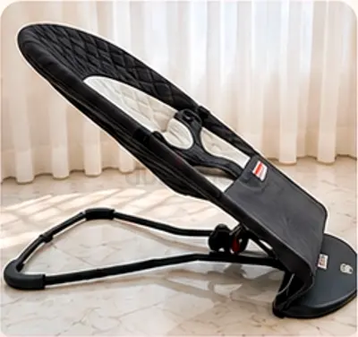 Baby bouncer rocker seat - gently used, black/cream