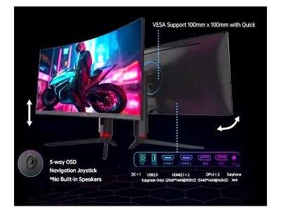 KTC 34-Inch Curved Gaming Monitor – LCD Damaged