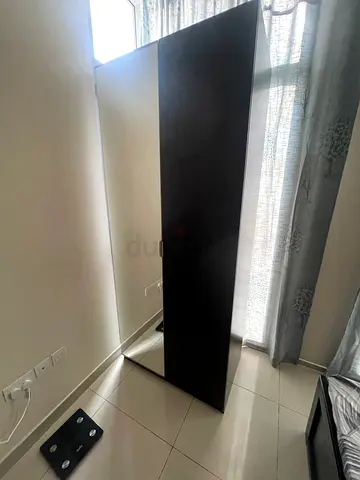 Tall black wardrobe / freestanding armoire - good condition