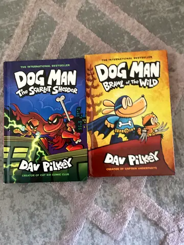 Dog Man: The Scarlet Shred & Dog Man: Brawl of the Wild (2 books) by Dav Pilkey