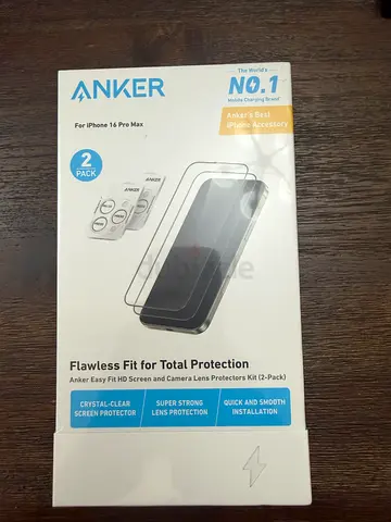 Anker 2-Pack Tempered Glass Screen Protector for iPhone 16 Pro Max