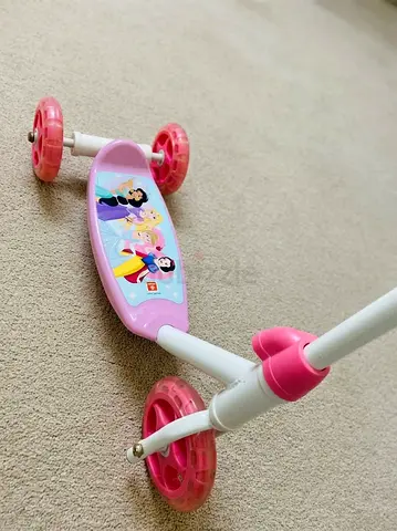 Pink 3-Wheel Kids Scooter with Disney Princess Deck - Good Condition