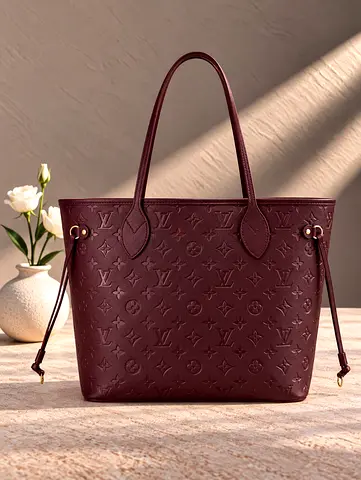 Bordeaux Monogram Empreinte Leather Tote Bag