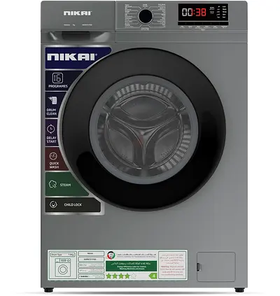Nikai 7KG 16 Programs Front Load Washer, 4 Star Energy Saving, Fully Automatic Washing Machine