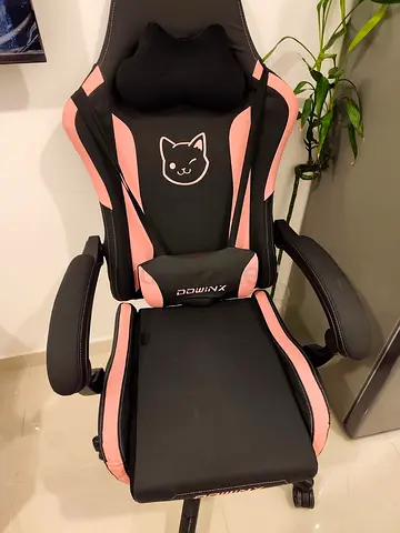 Cute Pink & Black Ergonomic Gaming Chair with Cat Ears (Excellent Condition)