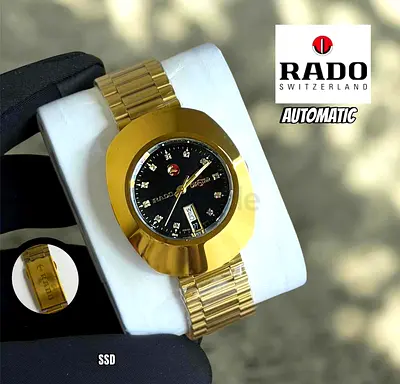 Rado Automatic Gold Tone Men's Watch with Black Dial all over UAE cash on delivery