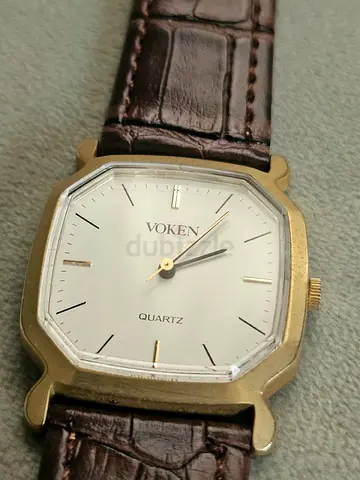 Voken Quartz Men's Dress Watch with Brown Leather Strap