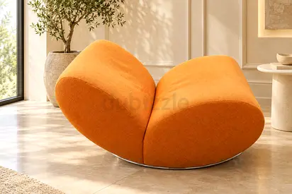 Modern Orange Lounge rocking Chair
