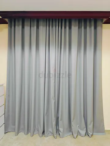 Light grey 100% blackout curtains 8pcs size 310x250