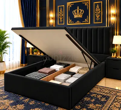 New King size bed  Ottoman Storage Bed hydraulic storage bed double bed hydraulic bed king bed black