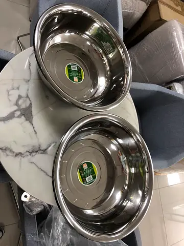 Set of 2 Stainless Steel Mixing Bowls - New [50 x 17 CM]