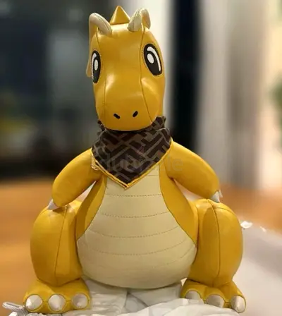 FENDI x FRGMT x POKEMON Dragonite Totem Yellow Leather 40cm 45cm Unused