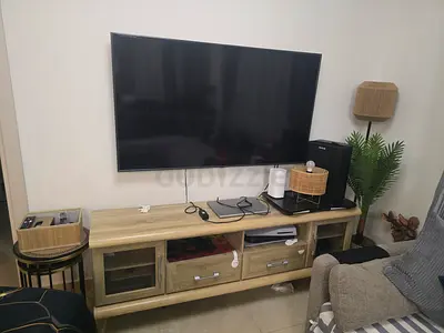 Wooden TV Unit / Media Console - Light Brown, Good Condition
