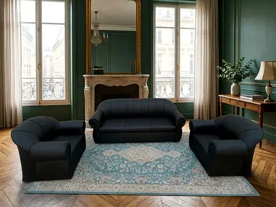 Contemporary Sofa Set
Brand new 3+1+1 sofa set featuring PVC leather upholstery and a contemporary