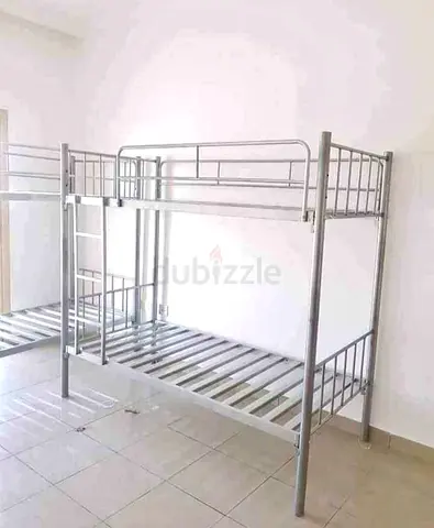 Metal Bunk Bed Frame - Double Size, Silver used one good condition