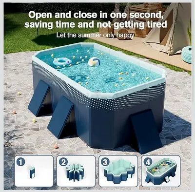 Portable above-ground family swim spa / inflatable swim pool with pump