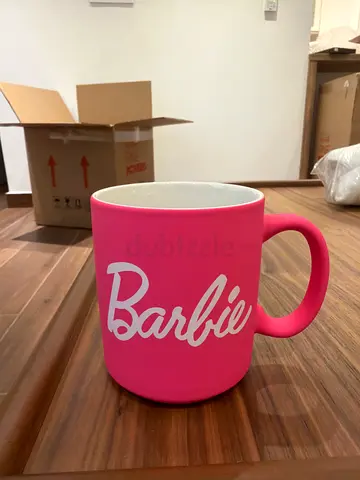 Pink Barbie Ceramic Coffee Mug - Good Used Condition