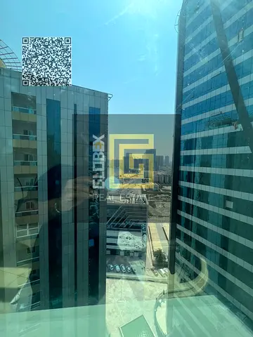 Two-bedroom apartment with a living room available for annual rent in Orient Towers; includes access to a gym, swimming pool, parking, and a kids' are