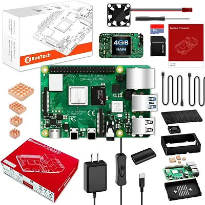 RasTech Raspberry Pi 4 Model 4GB Starter Kit with 32GB Micro SD Card