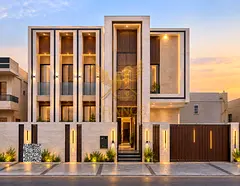 Luxury villa for sale in Al Alia, Ajman | 5 master bedrooms | Includes air conditioning and electric