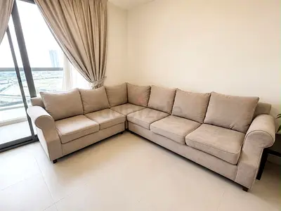 Beige L-shaped 5-seater Corner Sofa — Good Condition