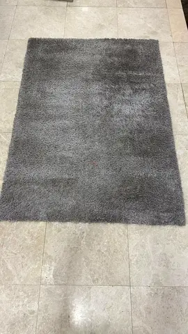 Gray Shaggy Area Rug — Good Condition, Soft Pile