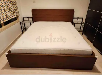 Ikea Malm bed with mattress queen size