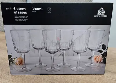 Set of 6 Sarah 390ml Stemmed Wine Glasses - New in Box