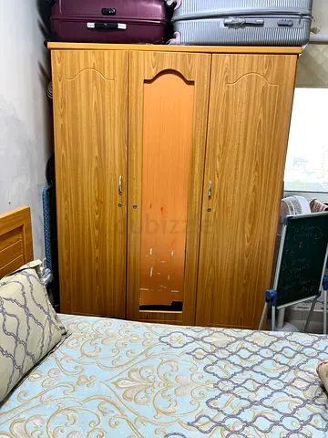 Wooden 3-Door Wardrobe / Armoire in Good Condition