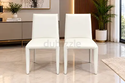 Marina Home Set of 2 leather Dining Chairs - Modern Design