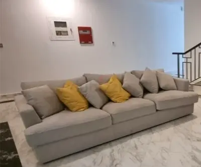 Pan Emirate Shaggy 3 Seater Sofa Grey