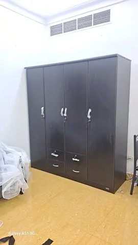Dark brown 4-door wardrobe with 2 drawers - brand new