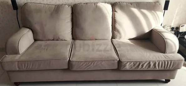 Beige 3-seater fabric sofa in great condition, urgent