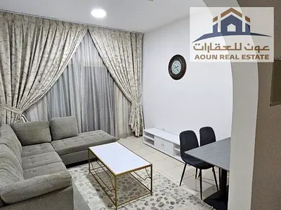 Two bedrooms, living room, two bathrooms, hotel-style furnishing, good size; located in Al Taawun, Sharjah (near Dubai).
