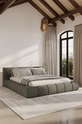 Greenish gray super king thick bed