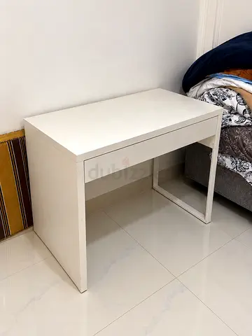 Compact white study desk with drawer - good condition
