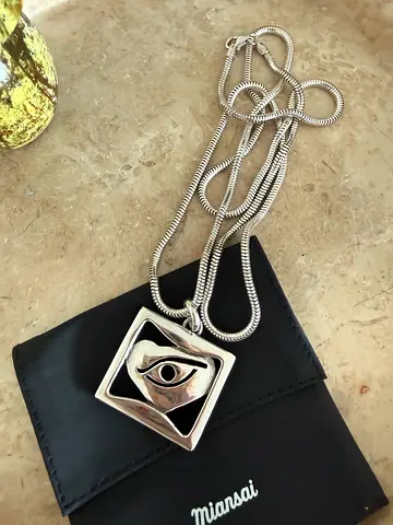 Unisex long silver eye necklace Miansai 925