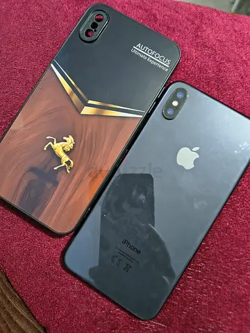 Pair of iPhone XS MAX backs - one with glass back and one with decorative case
