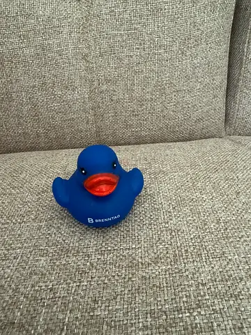 Blue rubber bath duck toy - new with sound
