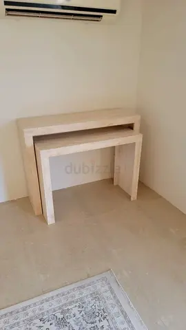 Elegant Travertine Console Table with U-Shape Base Design